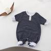 Long Sleeve Striped Round Neck Infant Baby One Piece Romper Crawling Jumpsuit