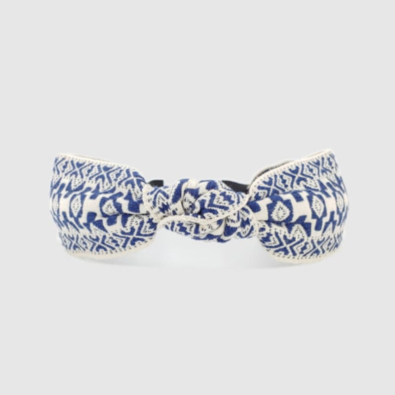 LALA Ethnic Imported Lace Hairband L-Navy