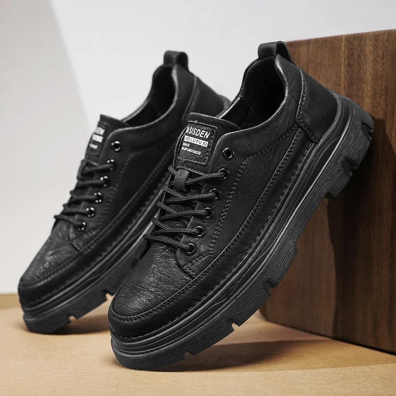 Fashion Luxury Brand Male Oxfords Footwear Lace-Up Classic Men Shoe Wedding Leather Fashion Business Shoes Men All-match Zapatillas Male