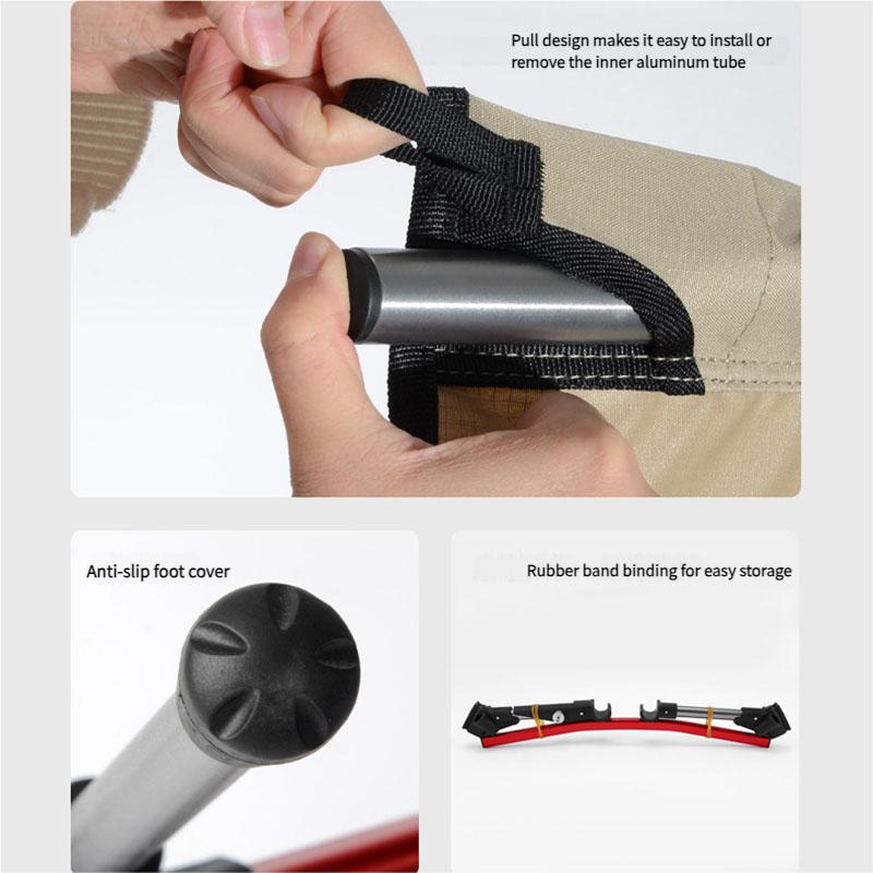 Höhenverstellbares Campingbett Ultraleichtes Aluminium Klappbett Kompakt Tragbar Oxford-Gewebe für Büro Nickerchen Reisen Robuste Unterstützung