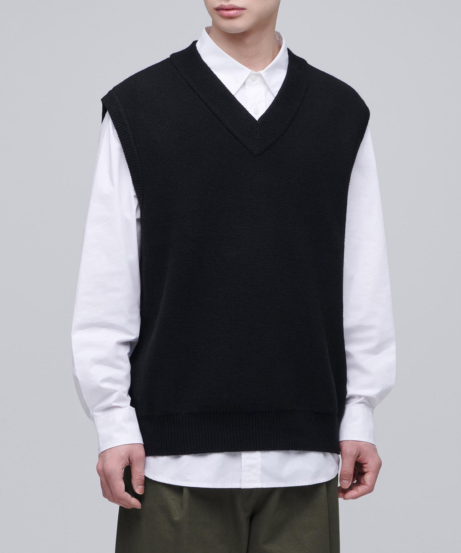 Musinsa Standard Oversized V-Neck Knit Vest [Black] Black/S