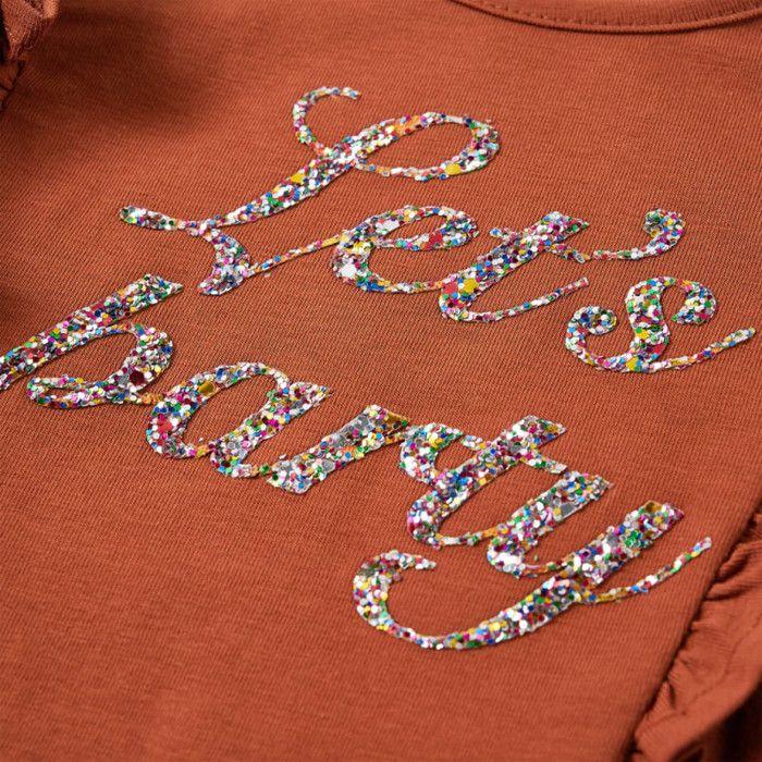 T-shirt enfants à manches longues cognac 92/104/116/128/140