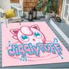 Pokémon print rug, cute Pikachu, Jigglypuff and Charmander cartoon decorative rug, home décor