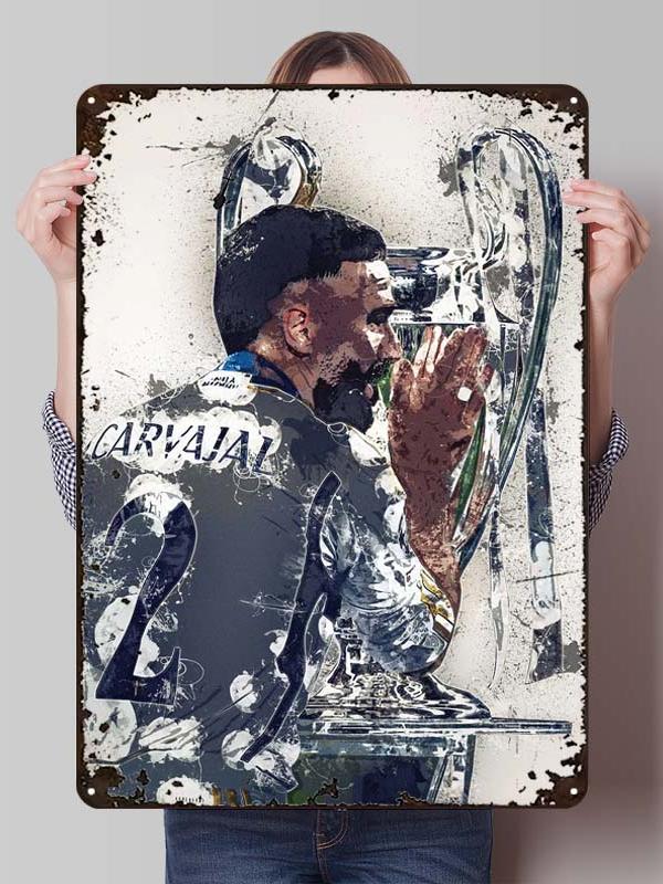 Dani Carvajal Metal Posters Customizable Sign Decor for Room Decoration Football Player Tin Signs for Home Wall Art Decoration