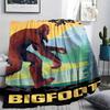 Bigfoot pattern Flannel Blanket, High quality Comfortable for All Seasons, Home Decor, Warmth and Comfort, Perfect for Gifts.