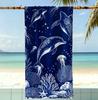 Luxuriöses Nautisches Schildkröten Strandtuch Boho Meeres-Tier-Print Schnelltrocknendes Mikrofaser-Handtuch für Strandlagerfeuer, Küstenausflüge, Camping