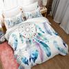 Twin Size 2-Piece Dream Catcher Comforter Set - Vibrant Watercolor Bohemian Flower Print Soft Feather Pattern Hypoallergenic