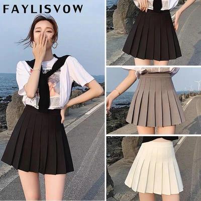 Pileli Etek Kadın Yüksek Bel Seksi Mini Etek Tenis Etek Kız dans eteği Kawaii Rahat Kore Beyaz Siyah Etek