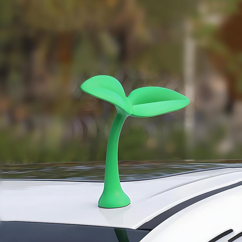 Automotive Roof Decor 3D Bean Sprout and Flower Bud Ornament for Personalized Car Exterior Show Off Style