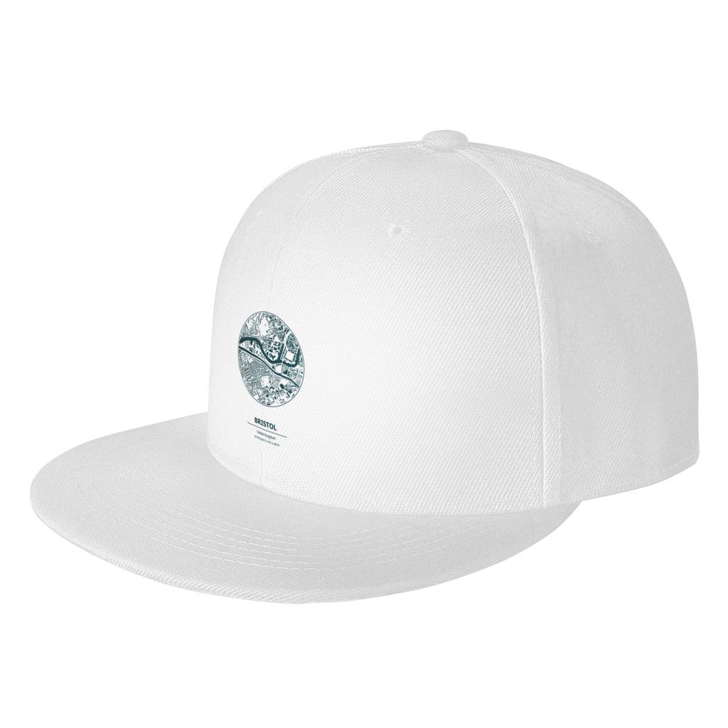 Fashion Bristol City Map Coordinates Flat Brim Sun Hat Fishing Summer Women Cap