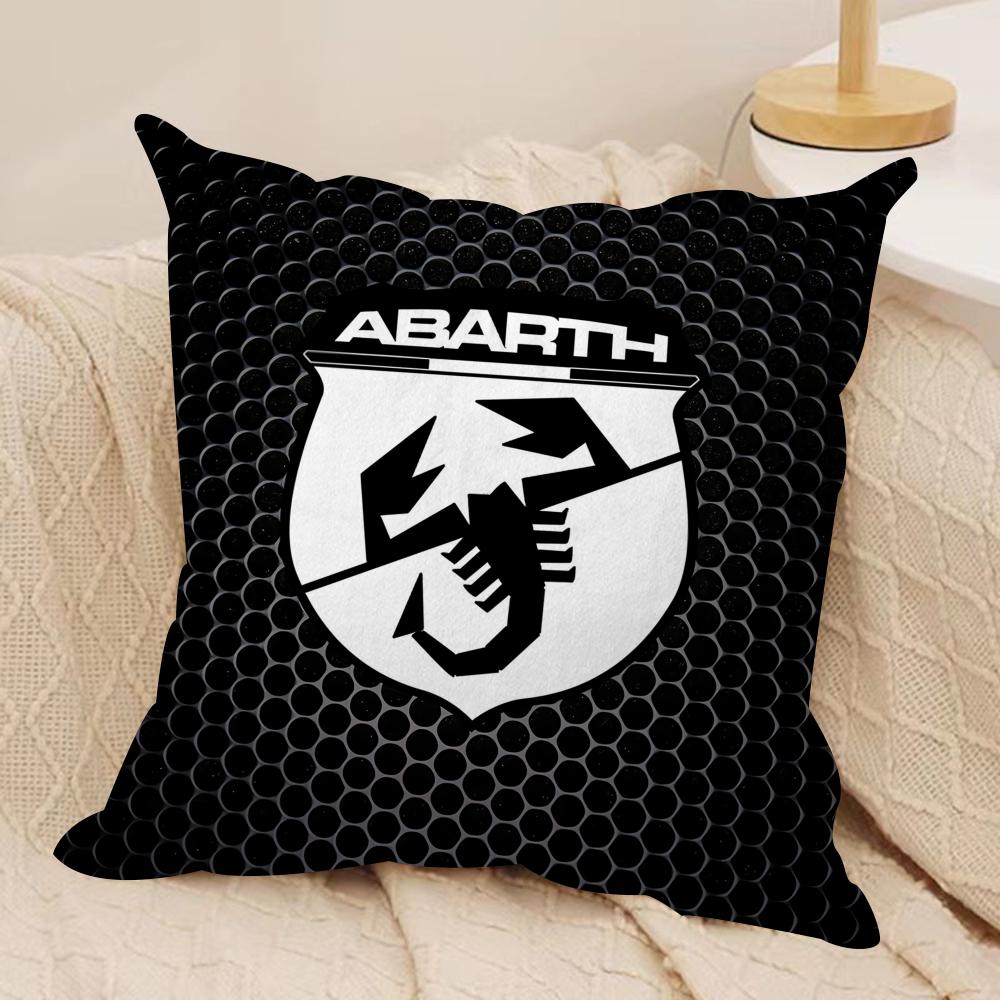 AAbarth Scorpion Logo Cushion Cover Silky Short Plush Invisible Zipper Dustproof Sofa Pillow Case For Home Decor