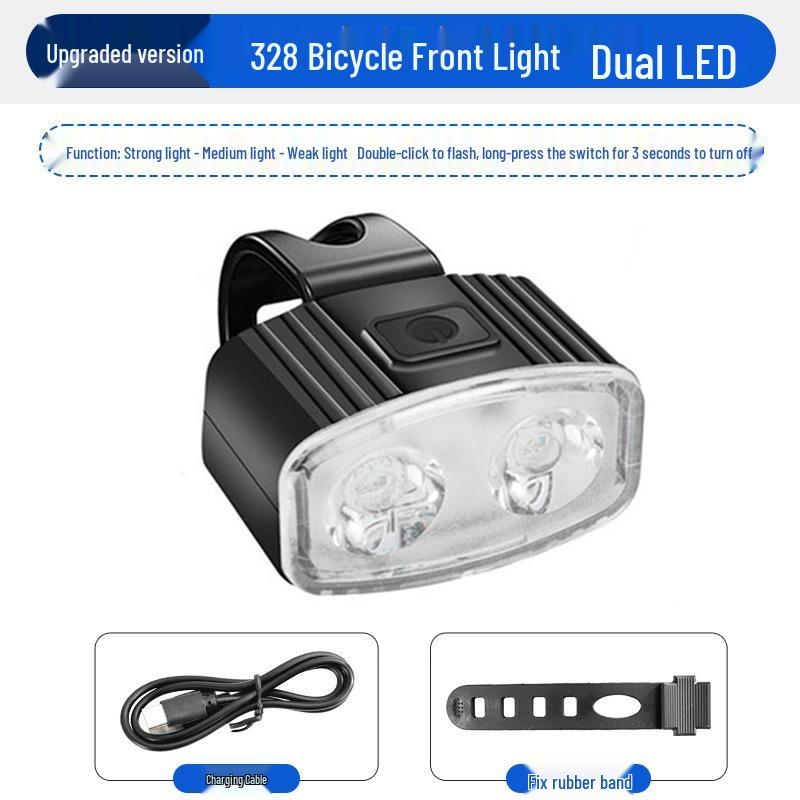 LED Mountain Bike Headlight & Taillight Set for Night Riding - Outdoor Cycling Safety Lights