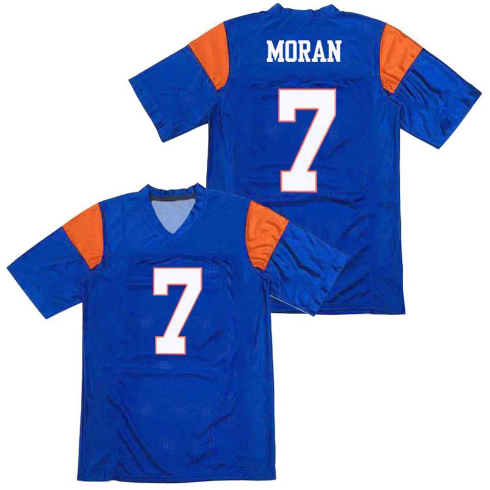 Moran 7 Trikot Blue Mountain State TV-Show Fußball T-Shirt Sommer Lässig V-Ausschnitt Unisex Streetwear T-Shirt Mode Aufdruck Shirt S