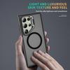 For Samsung Galaxy S25 Ultra Magnetic Case with Lens Kickstand Skin-Touch PC + TPU Phone Cover