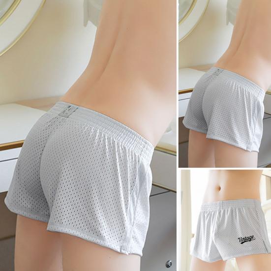 Männer Unterhose Aushöhlen Weiche Atmungsaktive Einfarbige Einteilige 3D Schneiden Ice Silk