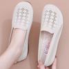 2026 Woman's New Summer Mesh Hollow Flat Sole Casual Shoes Soft Sole Non Slip Breathable Slip-On Mom's Nude Shoes Elderly Shoes