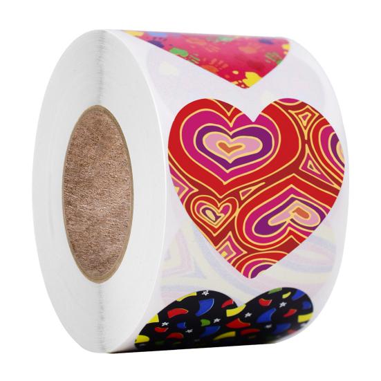 500Pcs/Roll Heart-shaped Labels Sticker Candy Gift Box Wedding Valentines Decals