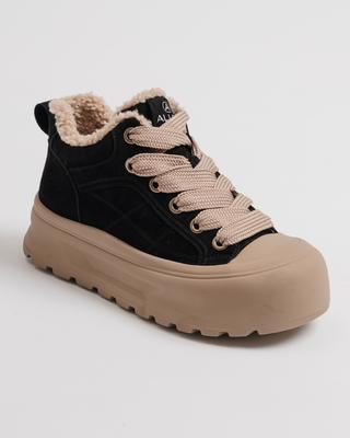 Platform Boots Short Allsy 20254 36 Black Suede Bike