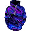 Mens Oversized Hooded Sweatshirt With Digital Print Casual Long Sleeve Top
