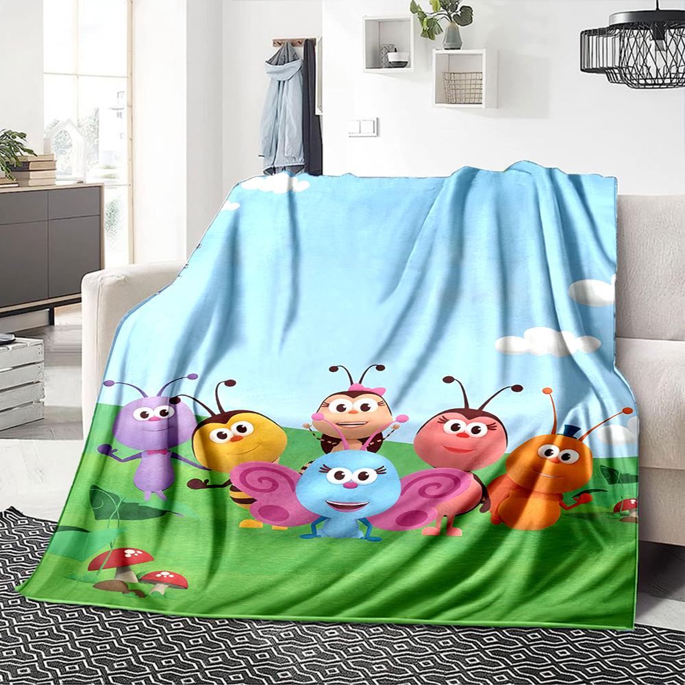 1Pc Bugs Garden Blanket For Couch Bed Plush Cozy Fuzzy Blanket Super Soft Warm Blankets For Fall And Winter 09187