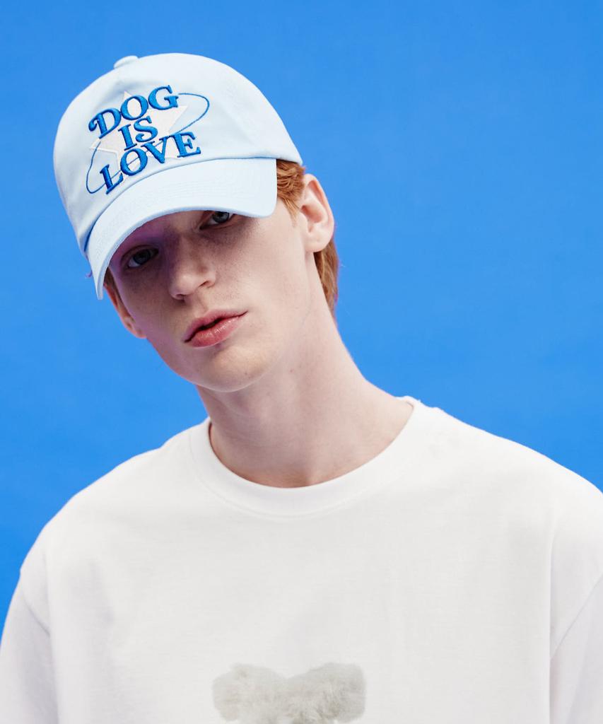 WAIKEI Dog Is Love Star Ball Cap Sky Blue