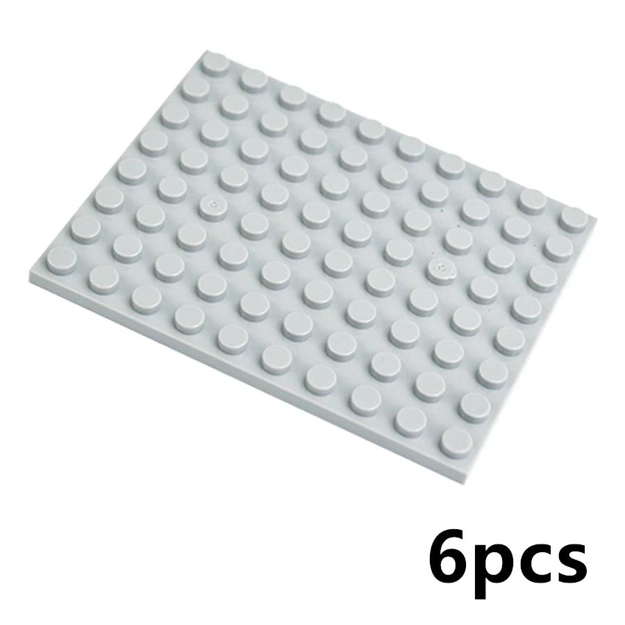 

DIY Building Blocks Thin Plate Figures Bricks Size 8 X 10 Dots 6Pcs Compatible Brand Educational Construction Creative Toys