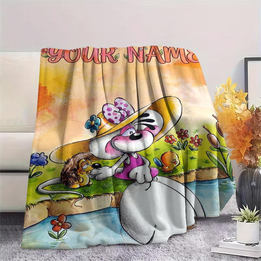 1pz Coperta in Flanella con Nome Personalizzato e Fantasia diddl Adatta a Tutte le Stagioni per Arredamento Casa Calore e Comfort Regali Regalo per le Feste_lx
