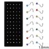 60 Stück Mode L-Form Strass Kristall Edelstahl Nasenpiercing Ohrknochen Damen Hypoallergen Körper Schmuck Piercing