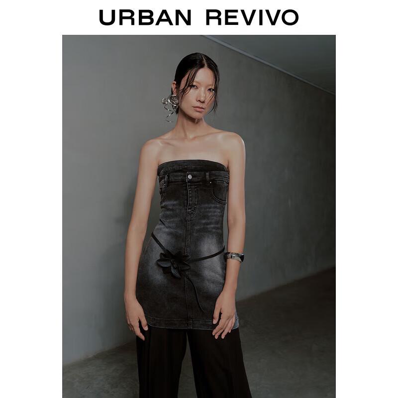 

UR 2024 Autumn Short Strapless Denim Dress M