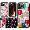 Nagellack Collage Handyhülle Cover für iPhone 17 Air 16 16e 15 13 14 11 12 Pro Max Plus  coque fundas Schale