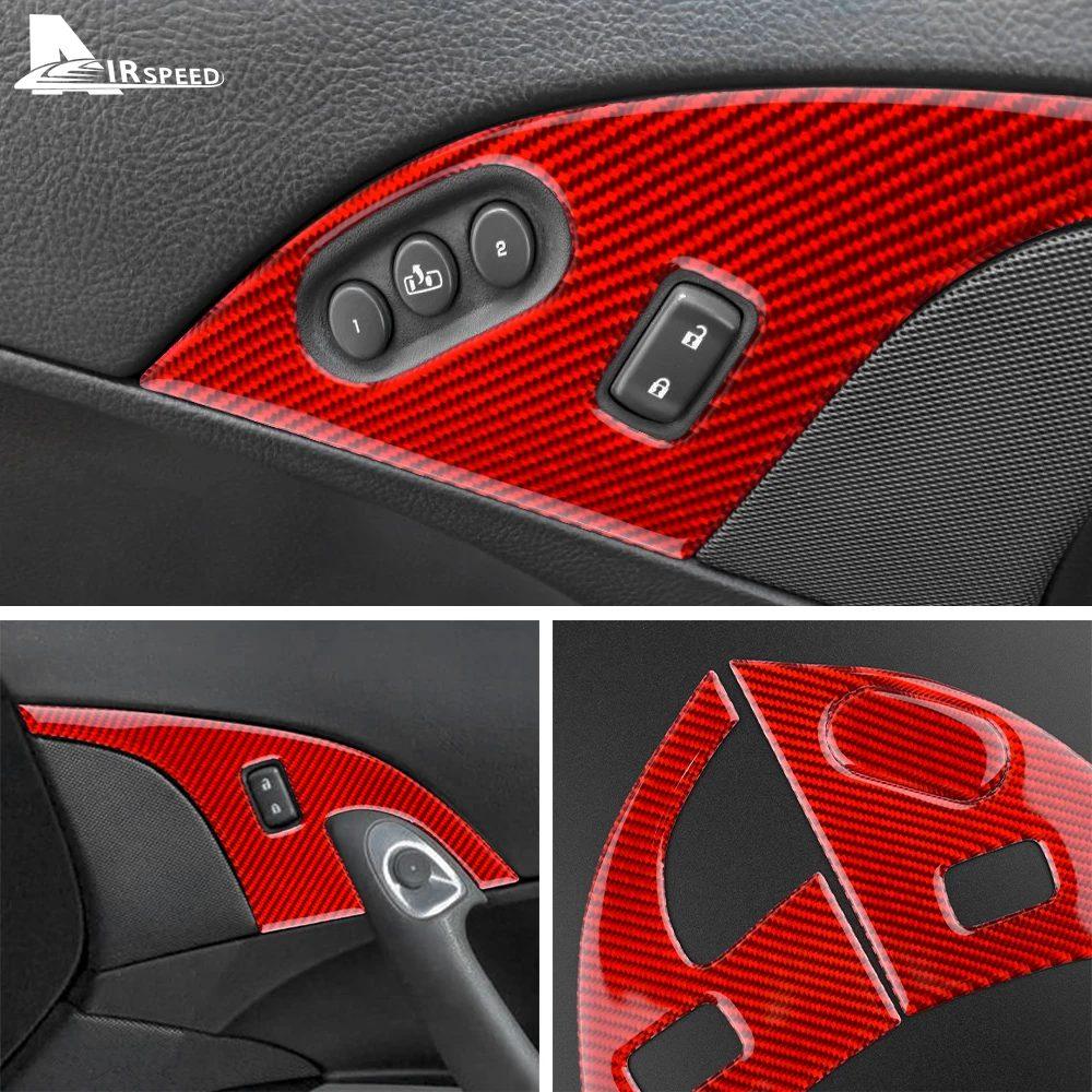 Real Soft Carbon Fiber for Chevrolet Corvette C6 2005 2006 2007 2008 2009 2010 2011 2012 2013 Car Door Lock Panel Switch Sticker