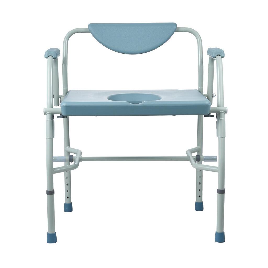 Commode Chair, Bedside Commode with Drop-Down Arms and Detachable Backrest, 5-Level Adjustable Height, 7L Removable Bucket, Easy to Assemble, 1000LBS