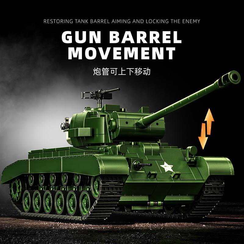 US Army Tank Building Blocks Puzzle Toys Collectors M26 Panzer MOC DIY Bricks Military Model Kits Adult Kids Birthday Gifts