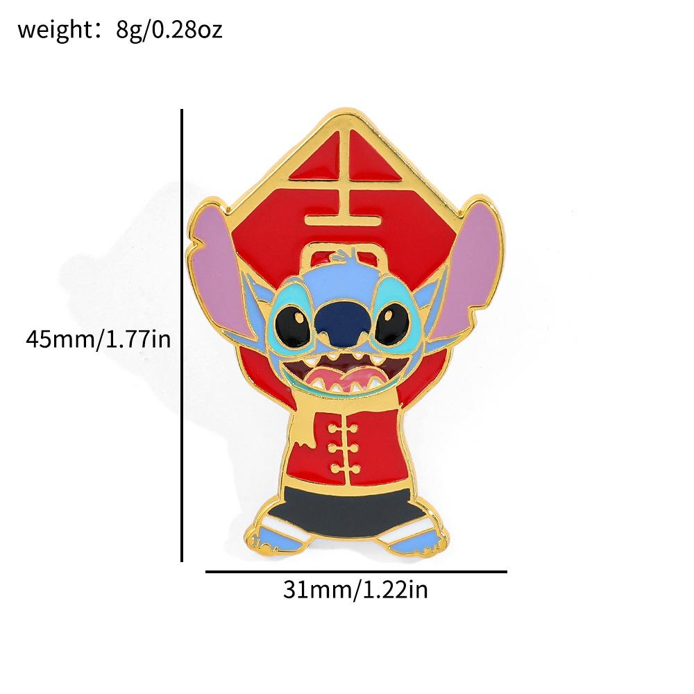 Cartoon creative cute Stitch brooch star baby Stitch metal badge alloy clothes bag accessories