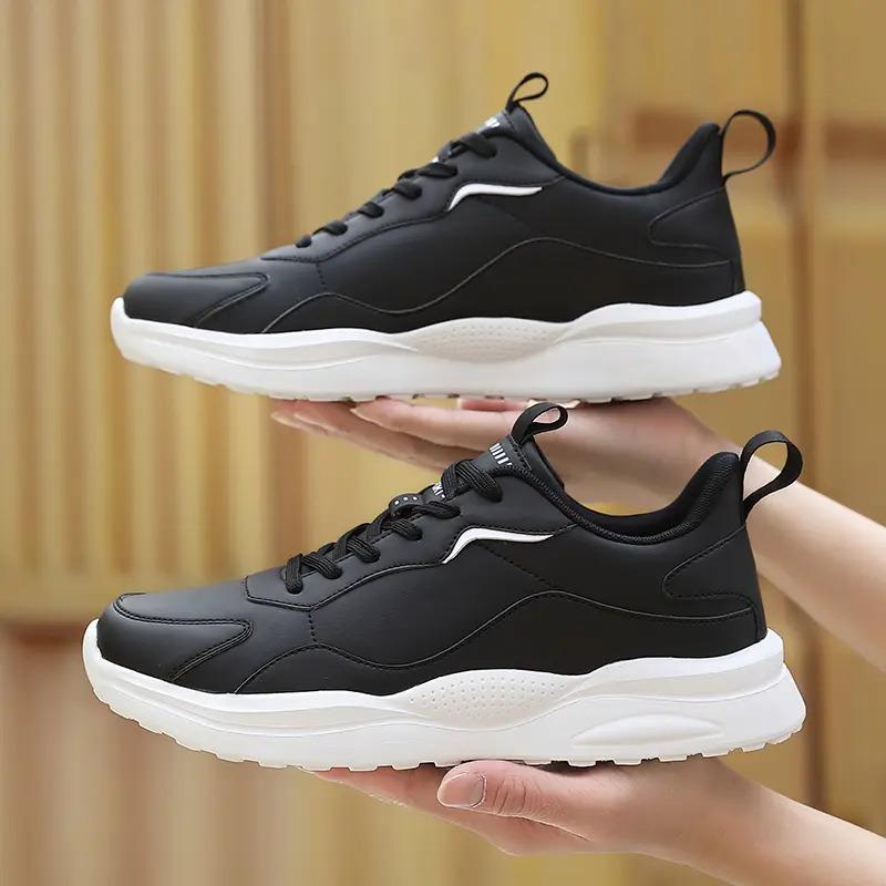 Zimowe Męskie Sneakersy Oddychające Ciepłe Skórzane Buty do Chodzenia Biegania z Futerkiem Outdoor Lekkie Antypoślizgowe Męskie Buty Śnieżne Sportowe