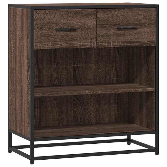 VidaXL Buffet chêne marron 68x35x76 cm bois d'ingénierie, armoire de rangement, meuble d'entrée, meuble d'appoint, meuble de 848988
