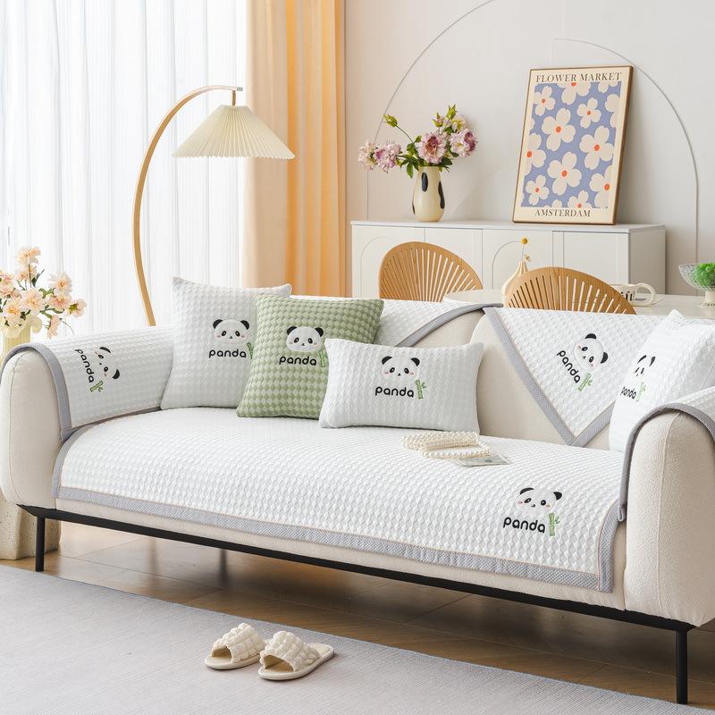 Cool Doudou Ice Silk Sofa Cushion  Summer New Non-Slip Mat Leather Cushion Wholesale Cool Backrest Towel