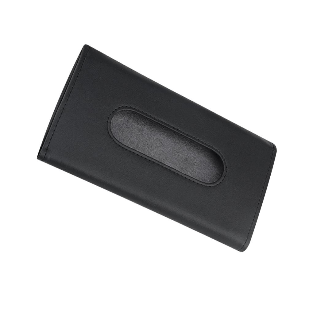 

FLYEER Car Tissue Holder, Hanging Paper Towel Clip, PU Leather Car Visor Tissue Holder Black Car Napkin Box Holder