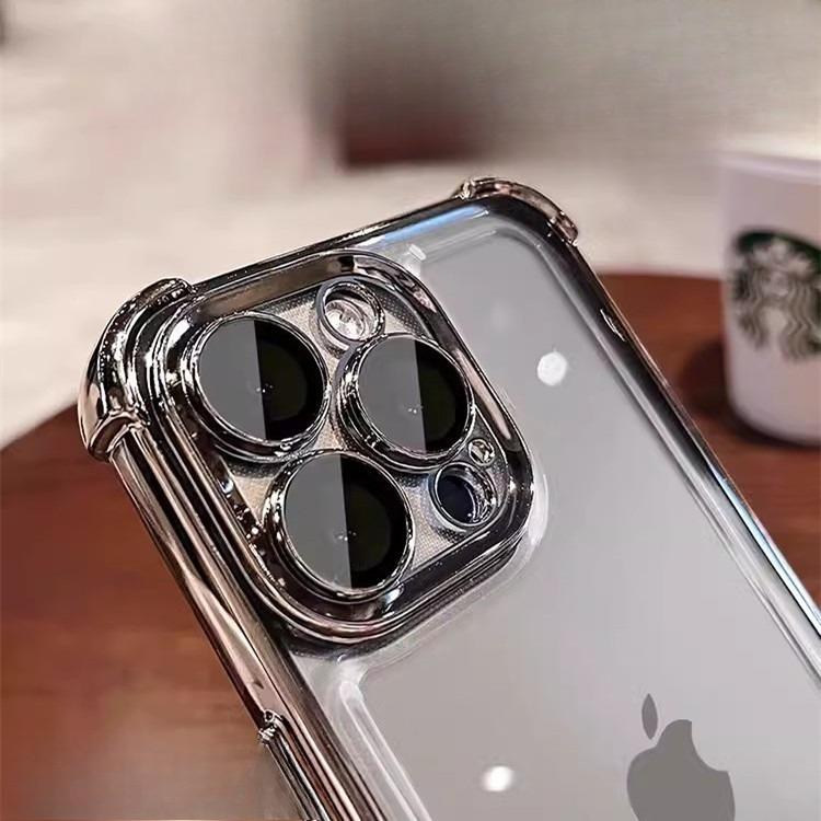 Applicable To IPhone17Pro Airbag Mobile Phone Case Transparent Four Corners Anti-fall Apple 16E Electroplating 15 Full Pack Protection Case