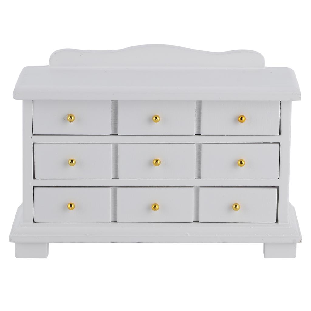 1Celsius12 Cabinet Wooden Model Furniture Bedroom Drawers Cabinet Toy for