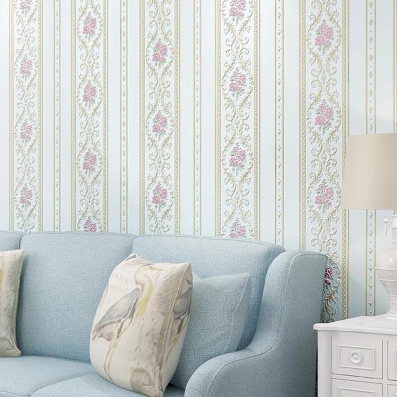 Evropská květinová tapeta Samolepicí Netkaná textilie Vodotěsné Samolepky na zeď Obývací pokoj Ložnice Pozadí Domácí dekorace