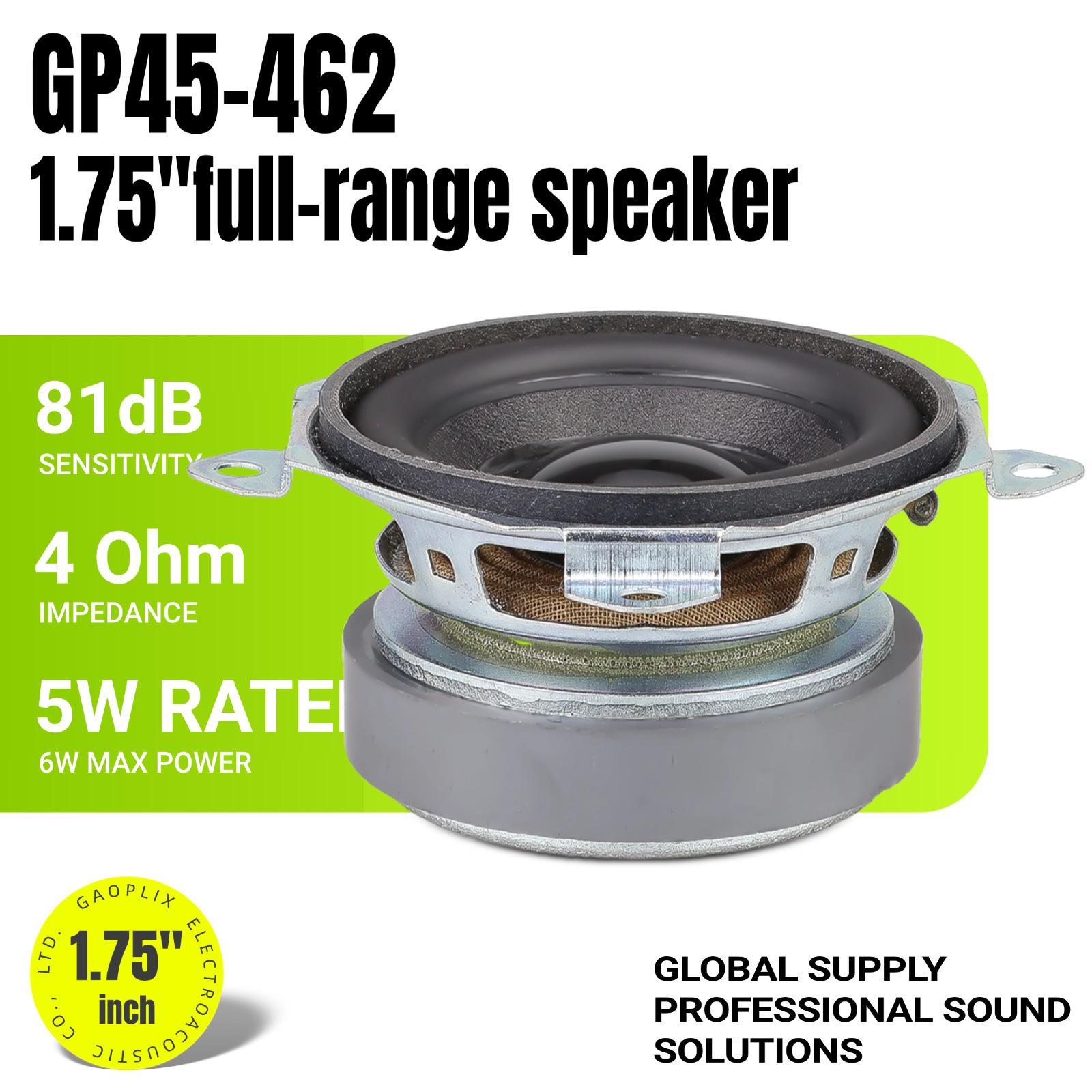 

45mm 1.75 Full-range 4 Ohm 5W Speaker with PU Surround & External Magnet.