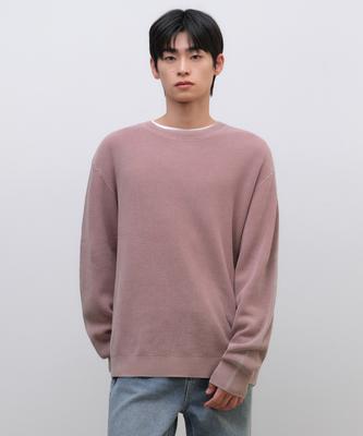 Pigment Crew Neck Knit [Smoke Pink]