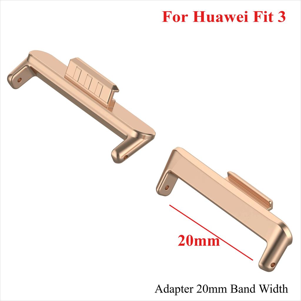 1Pair Adapter For Huawei Watch Fit 3 Strap 20mm Smartwatch 316L Stainless Steel Connector Accessories for Huawei fit2/1 band