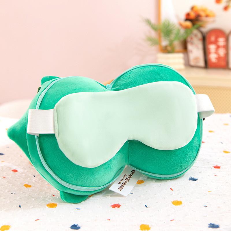 Duck Pig Panda Girl Design Multi Functional Folding Plush Pillow With Mask Eye