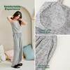 Woen' Spring Autun Pajaas with Chest Pad Caisole Cardigan Early Autun Three-Piece Hoewear Light