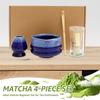 4-teiliges Matcha-Tee-Werkzeugset Matcha-Besenset Japanischer Stil Teezubereitungsset mit Löffel Besenhalter Schale für Zuhause Anfänger