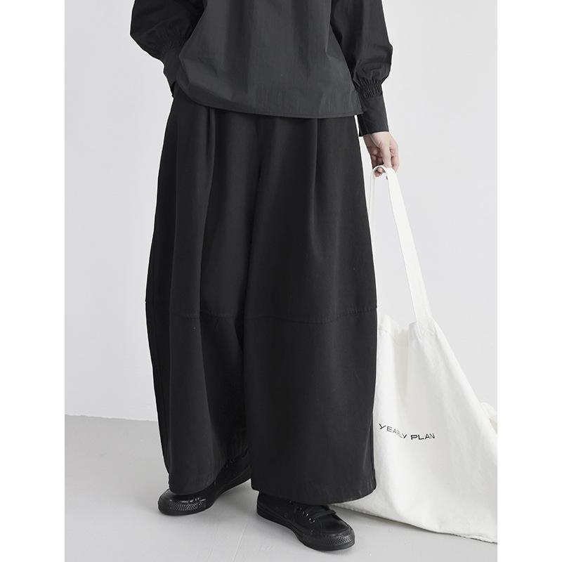 

Johnature Spring Autumn Japanese Anti-wrinkle Three-dimensional Cut Versatile Casual Loose Women Cropped Pants One Size чёрный