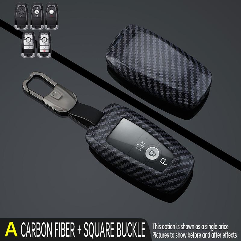 Abs Carbon Fiber Car Key Cover Case For Ford Mondeo Explorer Edge Expedition F250 F150 F-350 F-450 Fusion Mustang Lincoln Mkx M