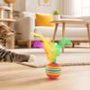 Soft Foam Ball with Feathers Colorful Striped Cat Ball, Feathers, Quiet Indoor Toy Feather Interactive for Cats Kittens Elastic
